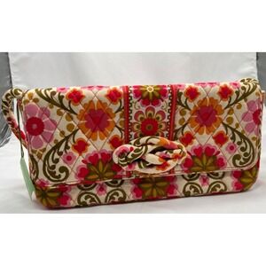 Vera Bradley Knot Just‎ A Clutch Folkloric Purse Shoulder Bag Pink Orange Green